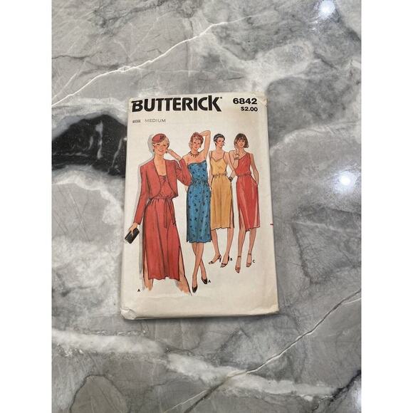 Butterick Vintage Cut Misses Jacket Dress and Belt Size Medium Pattern No 6842 - Picture 1 of 9